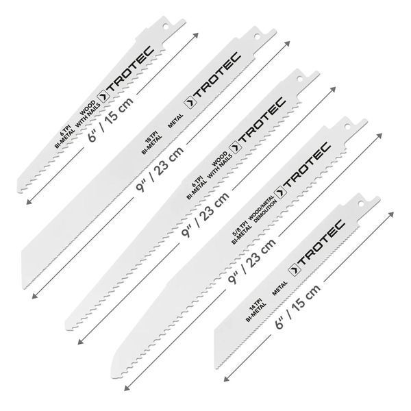 Набір пиляльних полотен для пили шабельної Trotec 12 pieces Wood/Metal Set (6215001210) купити в Україні